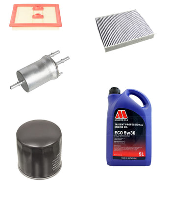 FOR AUDI A1 1.4 TFSI SERVICE KIT OIL AIR FUEL CABIN FILTERS + 5L OIL 2010-2015
