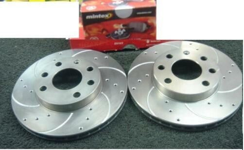 TIGRA B DRILLED GROOVED  BRAKE DISCS MINTEX  PADS 236MM