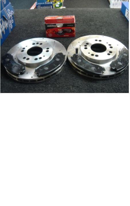 FOR MITSUBISHI FTO GP GPR MIVEC DRILLED GROOVED FRONT BRAKE DISC BRAKE PAD