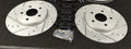 FOR JAGUAR X TYPE BRAKE DISCS DRILLED GROOVED MINTEX BRAKE PADS  REAR SET 