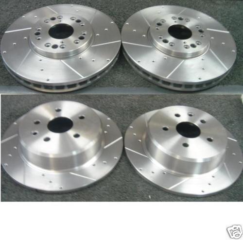 FOR LEXUS IS300 FRONT REAR DRILLED GROOVED BRAKE DISCS