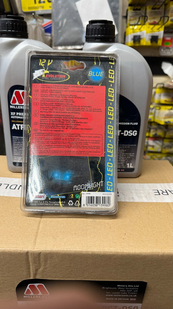 12V RACING STYLE BLUE LED STROBOSCOPIC CAR NUMBER PLATE LIGHTS WITH CONTROLLER