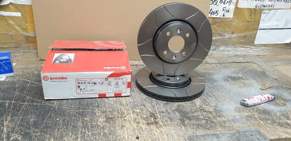 brembo Front Brake Disc x2 280mm Fits Renault Clio Brembo 09813776