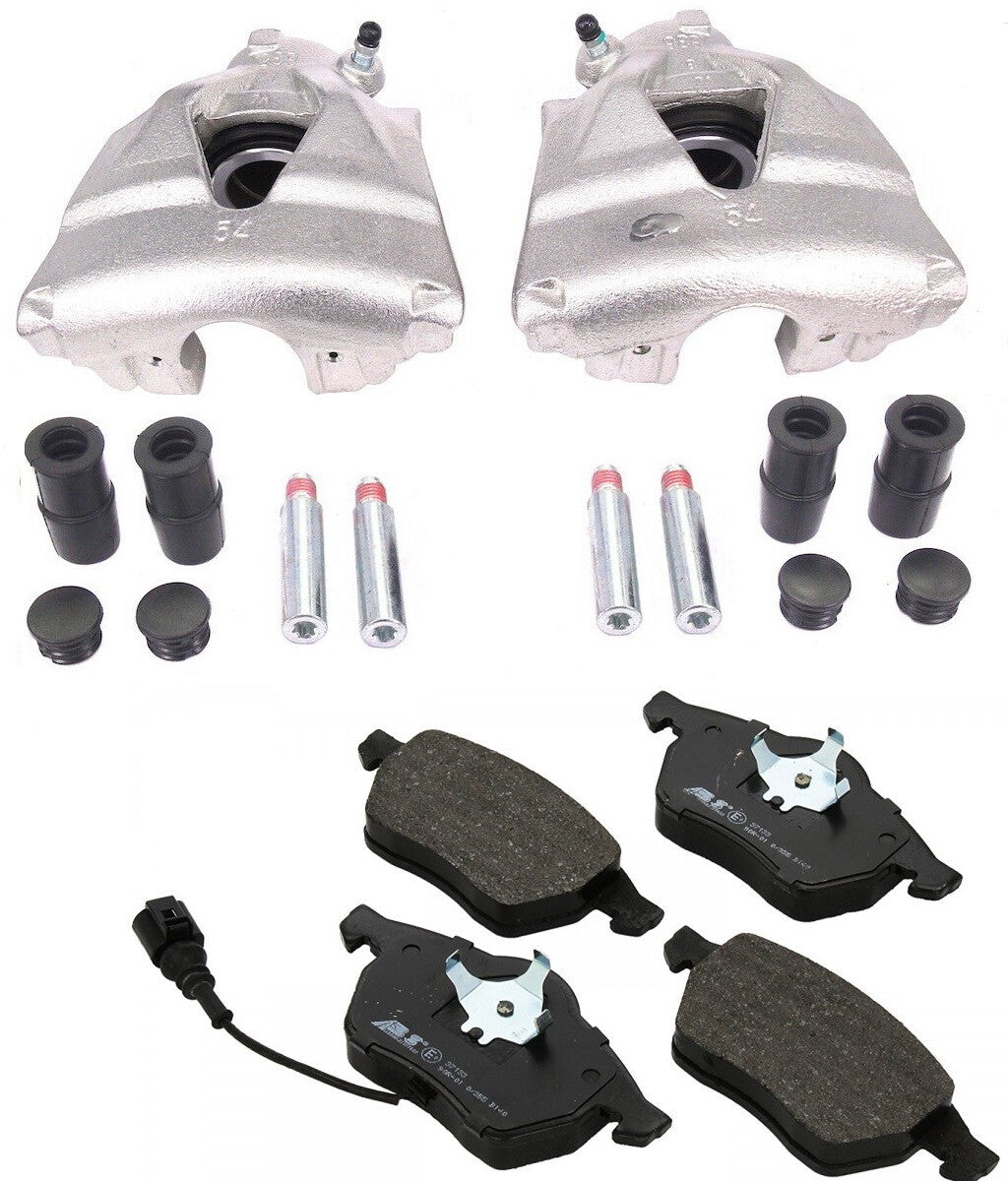 2 FRONT BRAKE CALIPER PAIR BRAKE PADS BORA GOLF TT PASSAT OCTAVIA 288/312MM DISC