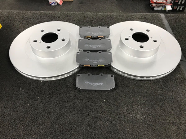 FOR IMPREZA WRX TURBO 2.5 HAWKEYE  FRONT BRAKE DISCS & PADS
