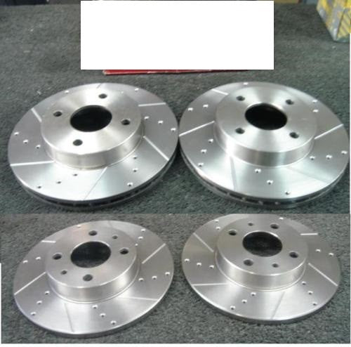 FORD FOCUS ST170  CROSS DRILLED GROOVED BRAKE DISC FRONT REAR PADS