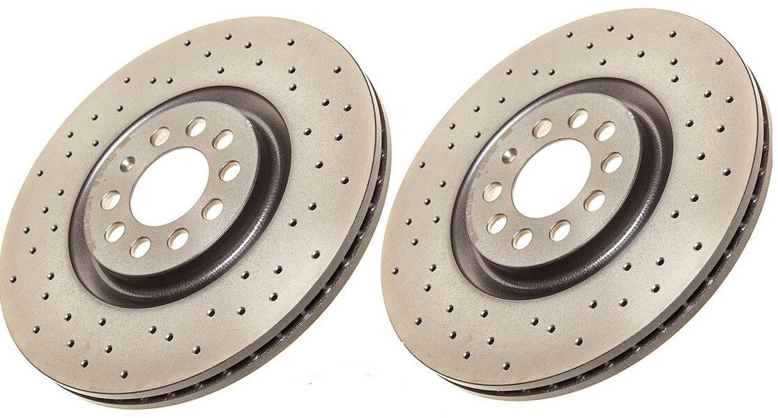 FOR KIA STINGER 2017 FRONT PERFORMANCE CROSS DRILLED BRAKE DISCS VENTED 345mm
