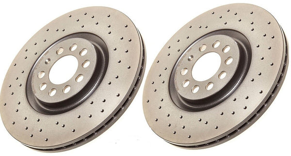 FOR KIA STINGER 2017 FRONT PERFORMANCE CROSS DRILLED BRAKE DISCS VENTED 345mm