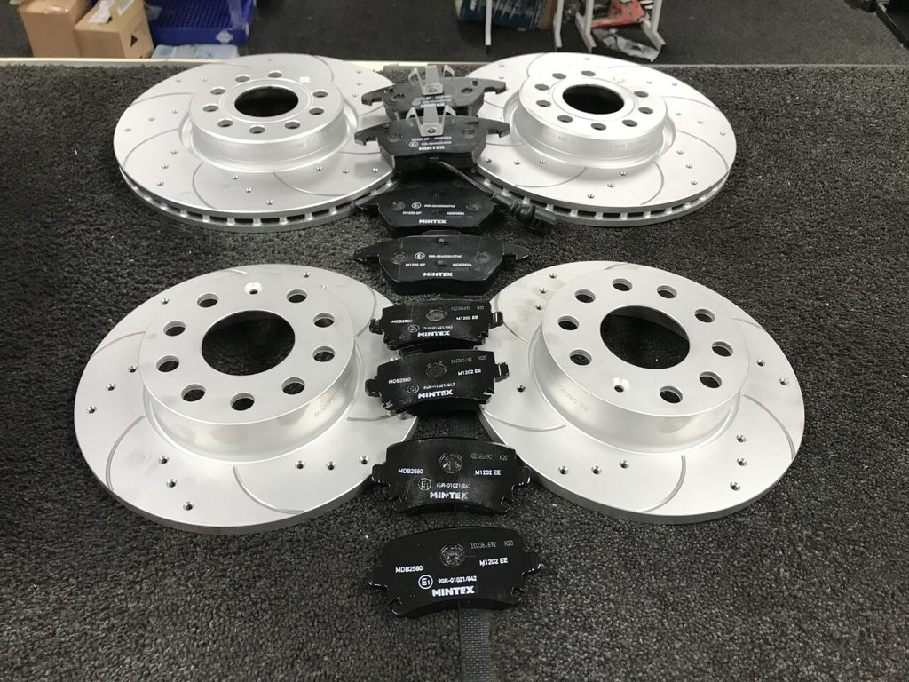 CADDY 1.9TDi 1.6TDI 2.0TDI BRAKE DISCS PADS FRONT REAR CROSS DRILLED GROOVED  