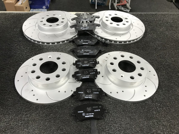 CADDY 1.9TDi 1.6TDI 2.0TDI BRAKE DISCS PADS FRONT REAR CROSS DRILLED GROOVED  