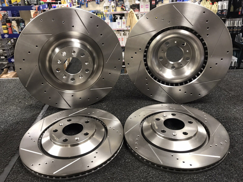 BRAKE DISC CROSS DRILLED GROOVED BENTLEY GT GTC FLYING SPUR FRONT REAR