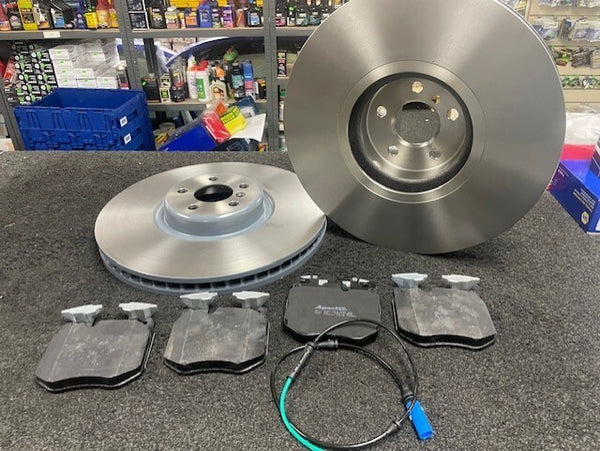 BMW 8 SERIES 840d xDrive 2018-20 2 FRONT BRAKE DISCS FRONT BRAKE PAD +SENSOR