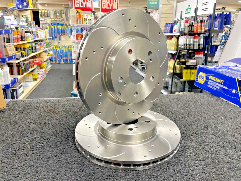 FOR SUZUKI GRAND VITARA Drilled & Grooved 5 Stud 295mm Vented Brake Discs 