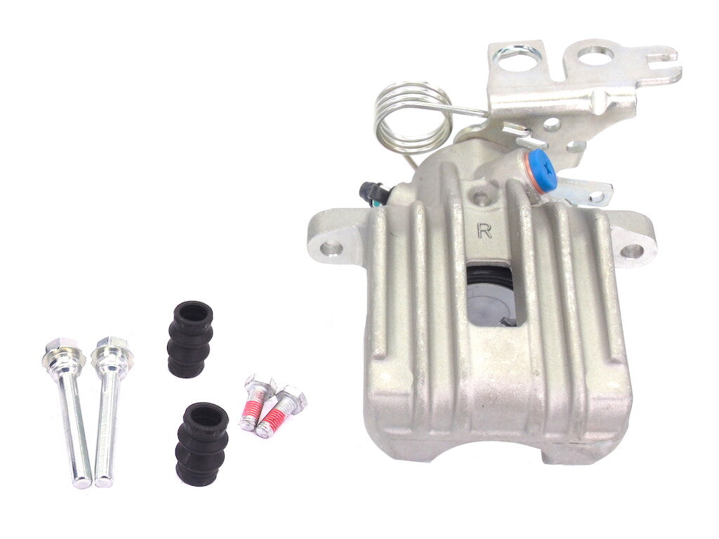 2 REAR BRAKE CALIPER + SLIDER PINS VW CADDY MK3 TDi SDi 2K0615424C 2K0615423C