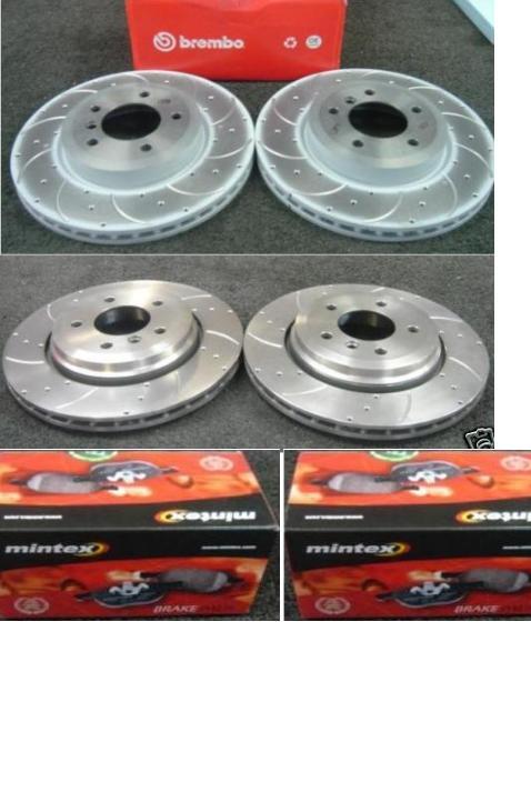 FOR BMW 330 330D 330CI E46 DRILLED GROOVED BRAKE DISC FRONT AND REAR 