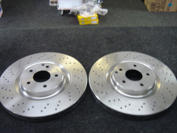 FOR MERCEDES SLK55 CLK55 CLK500 CLK350 FRONT BRAKE DISC CROSS DRILLED 345MM