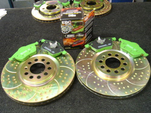 SKODA OCTAVIA VRS CUPRA BRAKE DISC DIMPLED GROOVED BRAKE DISC EBC PADS