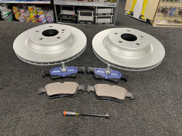 FOR  S-CLASS S350 FRONT REAR BRAKE DISCS DRILLED AND PADS  350mm 320mm