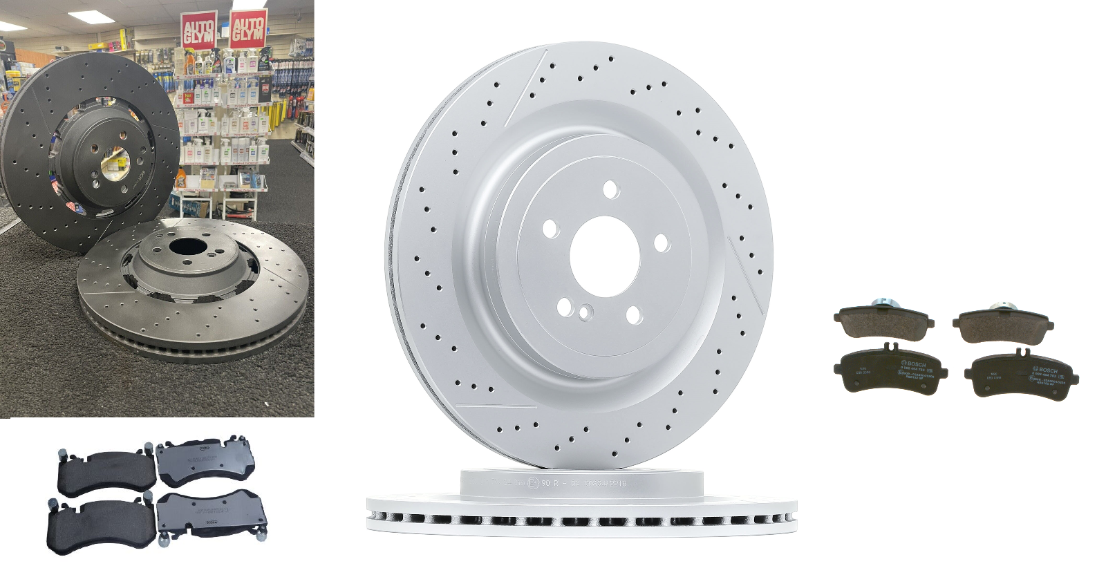 FOR MERCEDES E63 C63 AMG W205 S205 FRONT BRAKE BRAKE DISCS AND PADS  FRONT REAR