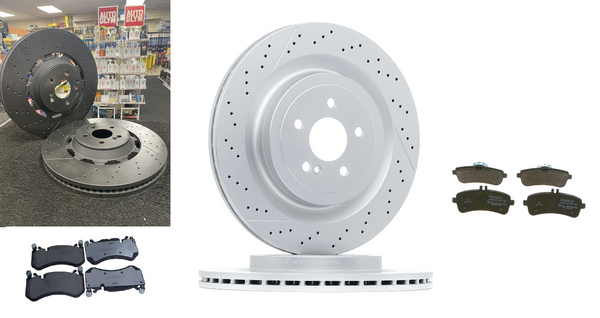 FOR MERCEDES E63 C63 AMG W205 S205 FRONT BRAKE BRAKE DISCS AND PADS  FRONT REAR