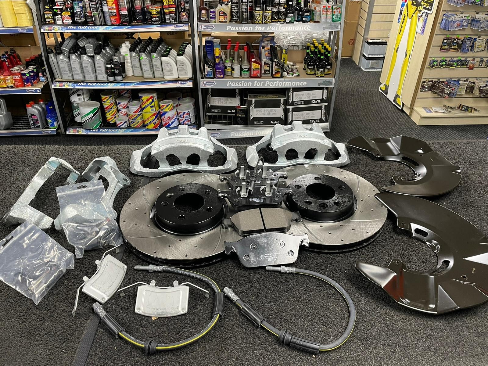 FOR VW TRANSPORTER T5 T6 BIG BRAKE DISC CALIPER HOSE COVER CONVERSION KIT 340mm