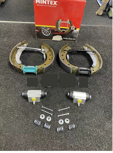 ASSEMBLED REAR BRAKE SHOES ADJUSTERS CYLINDERS FIT PEUGEOT 106 GTI SAXO
