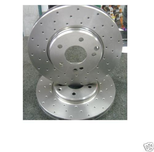 FOR BRAKE DISC FRONT CROSS DRILLED PERFORMANCE JAGUAR S TYPE 2.5 3.2 2.7D 320MM