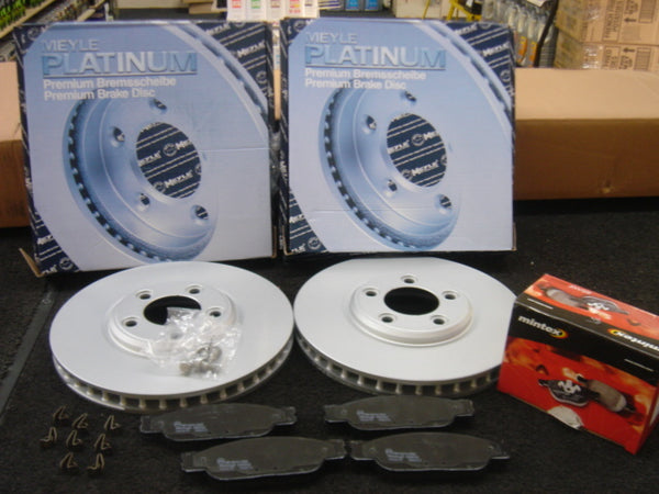 FOR JAGUAR S TYPE 2.5 3.0 4.0 V6 1999-2004 FRONT BRAKE DISCS MINTEX PADS 
