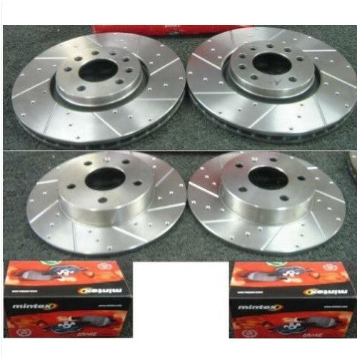 FOR ASTRA  2.0T VXR BRAKE DISC DRILLED GROOVED  MINTEX BRAKE PADS FRONT REAR