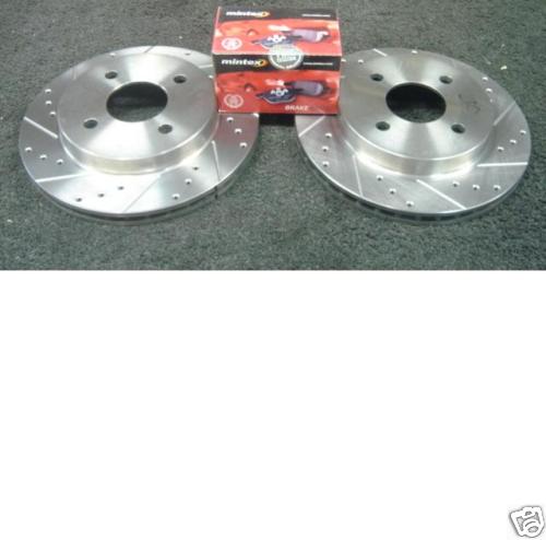 FORD MONDEO MK1 MK2  ST200 ST24 REAR DRILLED GROOVED BRAKE DISC MINTEX PAD