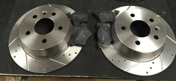 FOR MERCEDES VITO V CLASS W638 95-03 BRAKE DISC CROSS DRILLED GROOVED REAR