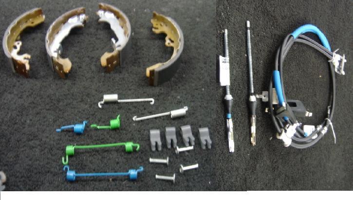 FOR FORD FOCUS MK1 1998-04 REAR BRAKE SHOES FITTING KIT HANDBRAKE CABLE SET