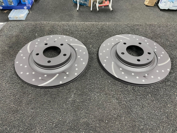 FOR MAZDA RX8  REAR PERFORMANCE BRAKE DISCS X 2 GROOVED