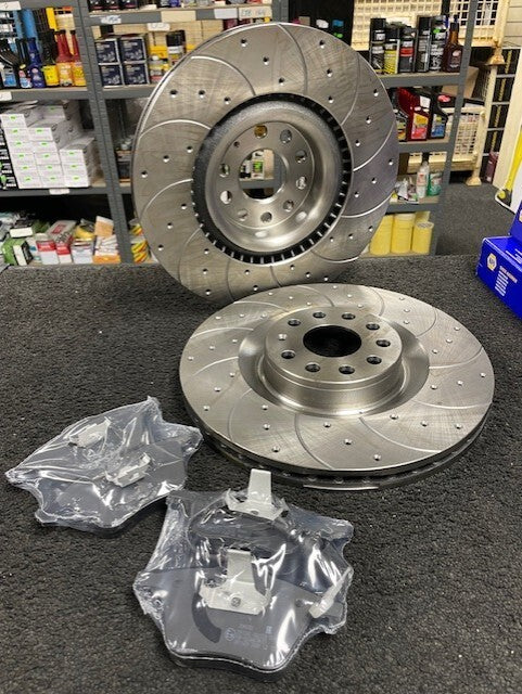 GOLF MK5 R32 AUDI S3 SEAT LEON CUPRA R FRONT PERFORMANCE BRAKE DISC 345mm + PADS