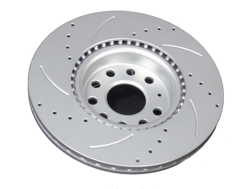 AUDI A3 Q3 GOLF OCTAVIA SUPERB BRAKE DISC DRILLED GROOVED FRONT BRAKE PADS 