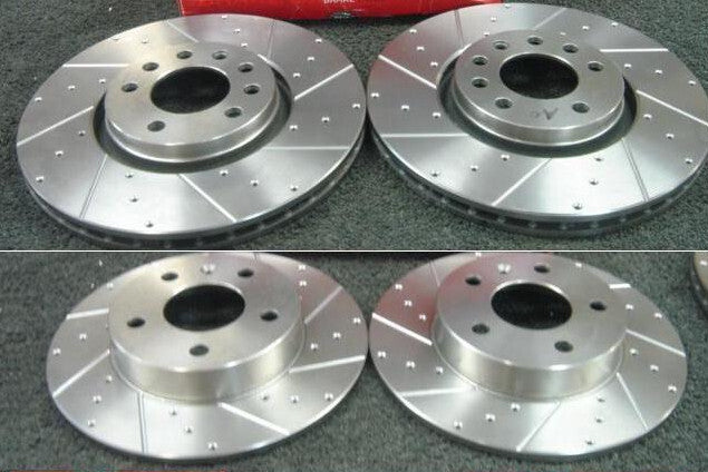 TO FIT VAUXHALL ASTRA H FRONT GROOVED SLOTTED BRAKE DISCS BREMBO PADS