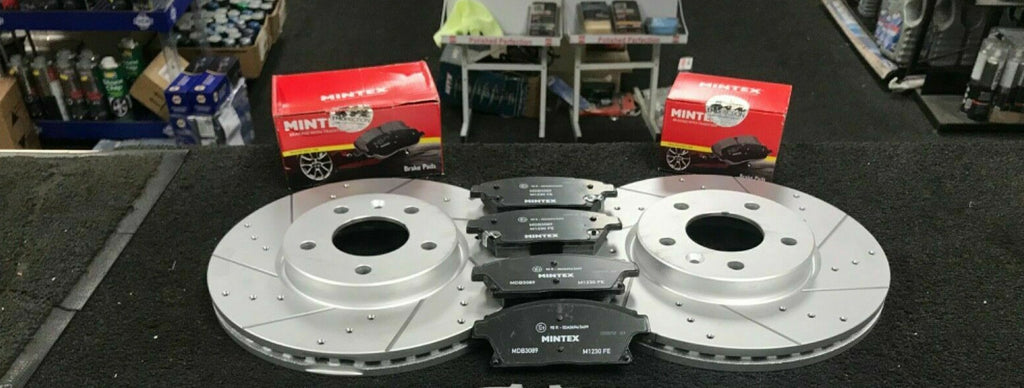 VAUXHALL ASTRA J GTC CDTi BRAKE DISC CROSS DRILLED GROOVED FRONT BRAKE PAD 