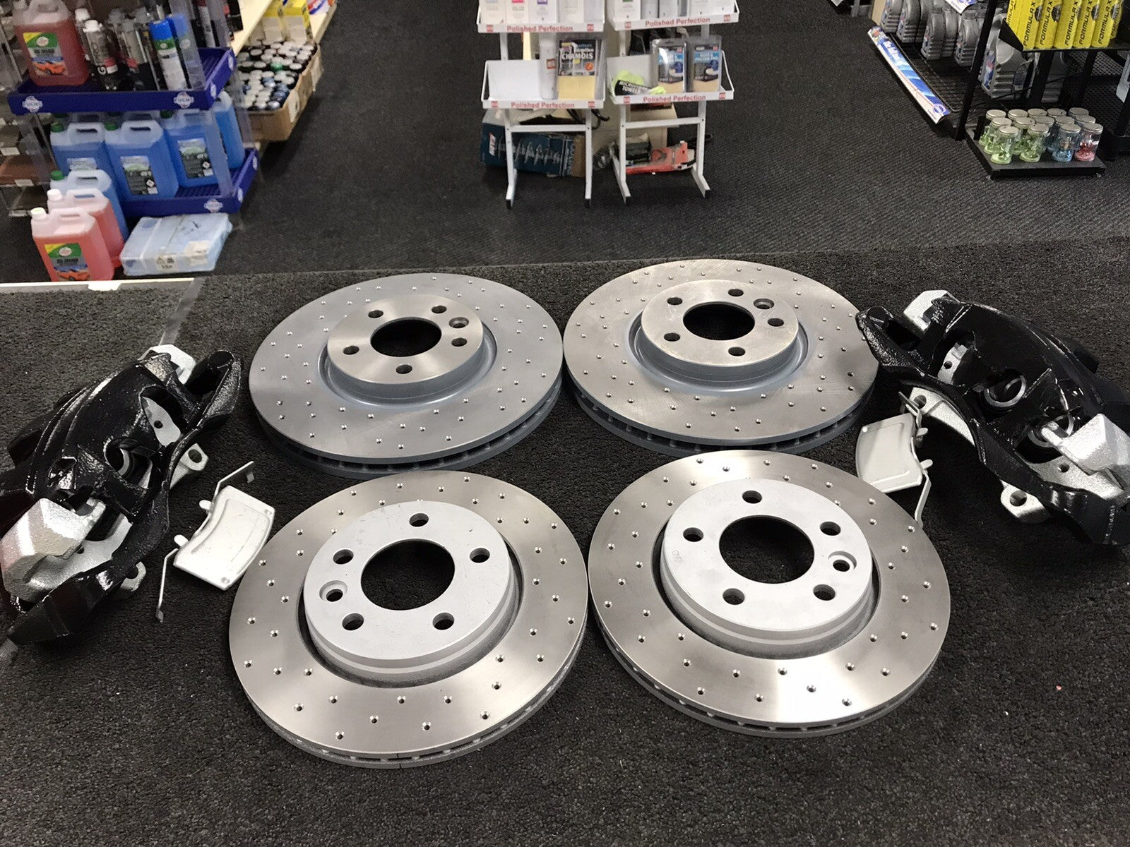 VW TRANSPORTER T5 T6 BIG BRAKE 340MM CONVERSION KIT FRONT REAR DRILLED DISC PAD 