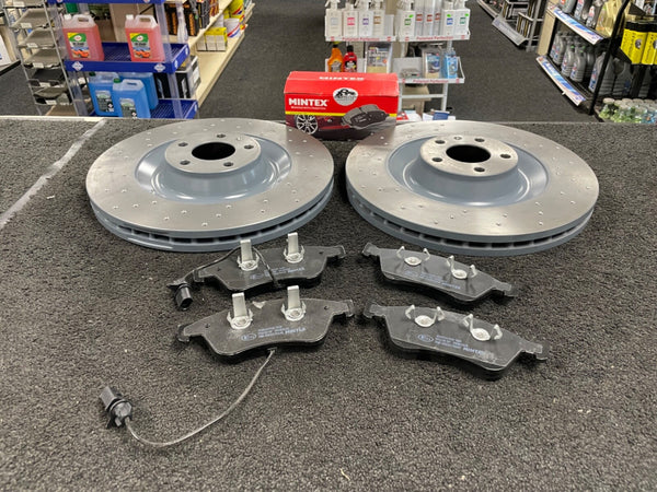 FOR AUDI S8 PERFORMANCE BRAKE DISC CROSS DRILLED FRONT PAIR 385MM