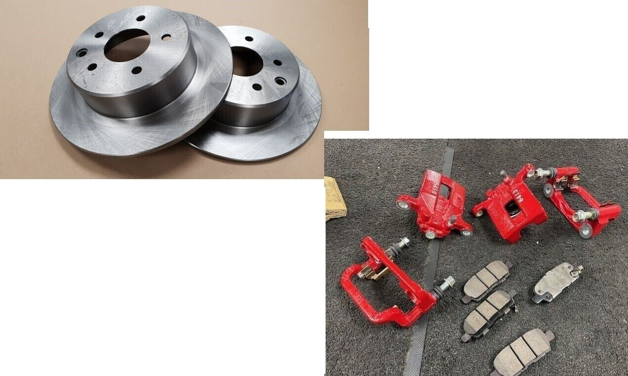 FOR NISSAN JUKE 1.5DCI MK1 2010-2014 2 REAR BRAKE DISC BRAKE PADS CALIPER SOLID
