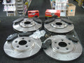 FOR JAGUAR XJ6  2.7TD X350 CROSS DRILLED GROOVED BRAKE DISC MINTEX PAD 326MM