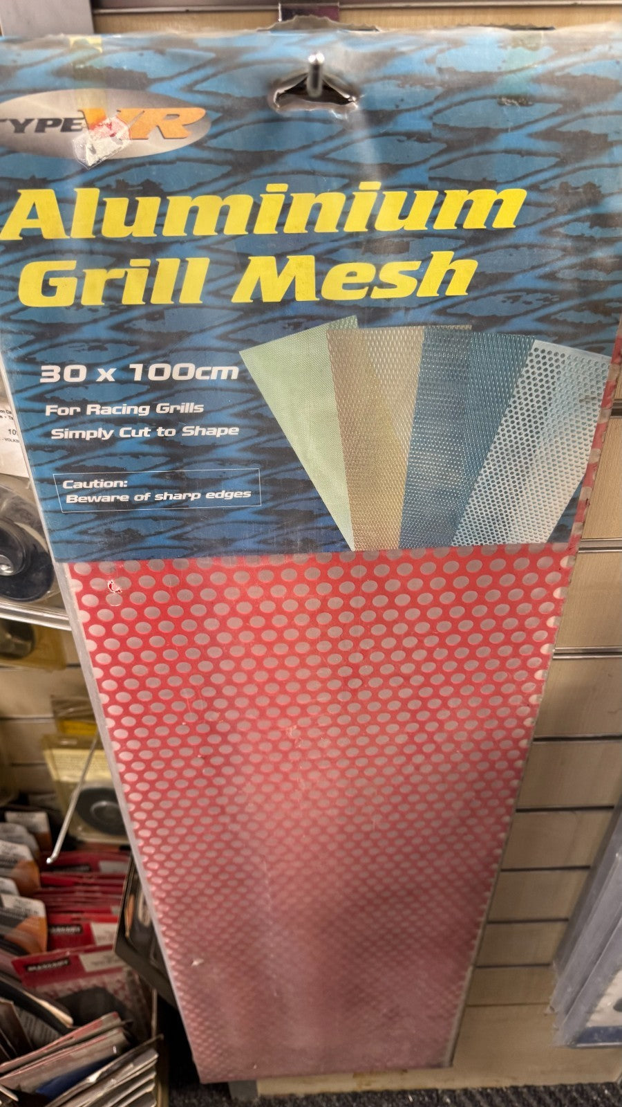 UNIVERSAL FITMENT RED ALUMINIUM MESH GRILLE GRILL SHEET 30 X 100CM (40 X 13")