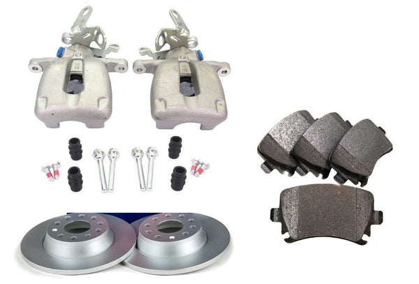 2 REAR BRAKE CALIPER BRAKE DISC PADS AUDI A3 8P1 8P7 8PA TT 8J TFSi TDi  282MM