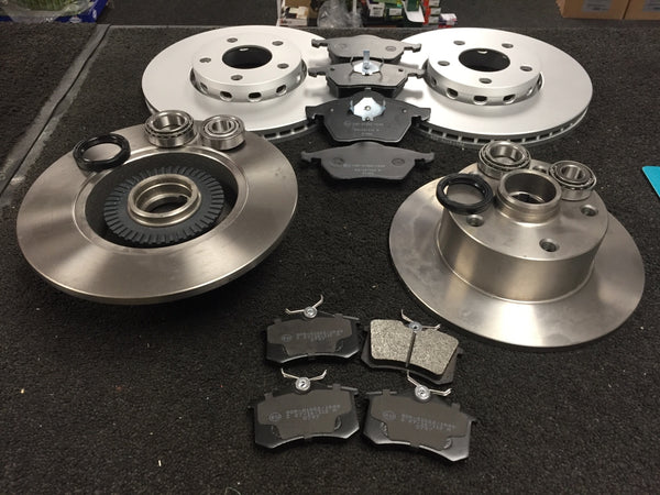 AUDI A4 1997-2001 BRAKE DISC ABS RING WHEEL BEARING REAR FRONT BRAKE DISC PADS
