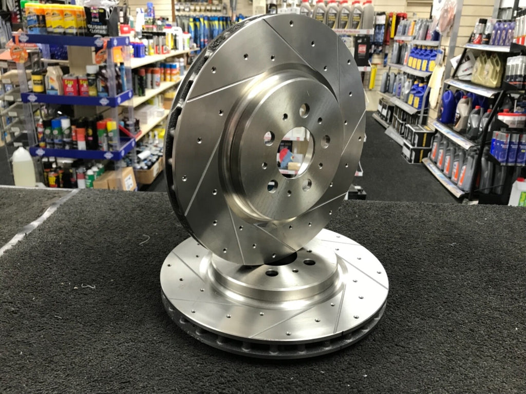 VOLVO S60 S60R V70 V70R 2.5 TURBO DRILLED GROOVED REAR BRAKE DISC 330mm VENTED