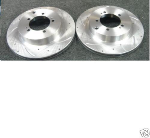 FOR MITSUBISHI LANCER EVO 6 7 8 REAR CROSS DRILLED GROOVED BRAKE DISCS  
