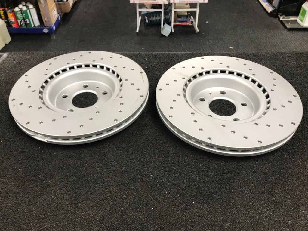 345MM SPORT DRILLED FRONT BRAKE DISCS TO FIT AUDI A4 A5 A6 A7 S5 S6 S7 Macan