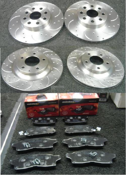 FOR MR2 MK2 GT TURBO T BAR CROSS  DRILLED GROOVED BRAKE DISC BRAKE PADFR REAR