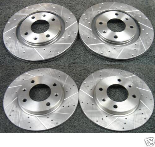 FOR PEUGEOT 206 GTI DRILLED GROOVED FRONT REAR BRAKE DISCS 