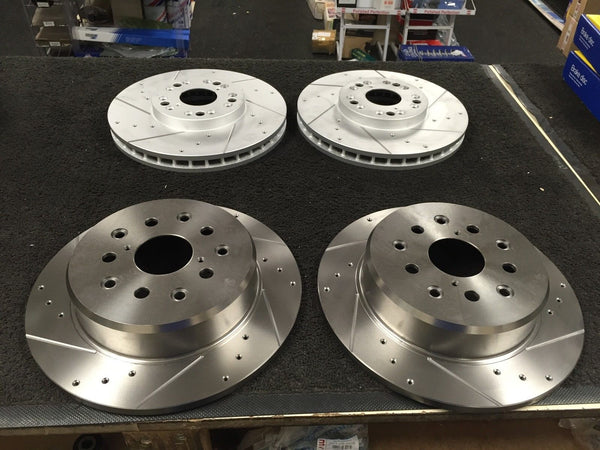 FOR LEXUS IS200 BRAKE DISC CROSS DRILLED GROOVED BRAKE DISC FRONT REAR 